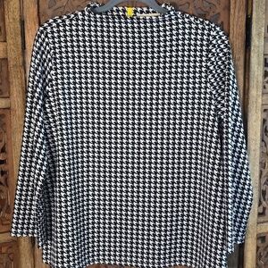 MELLODAY Monochrome Houndstooth Pattern Top